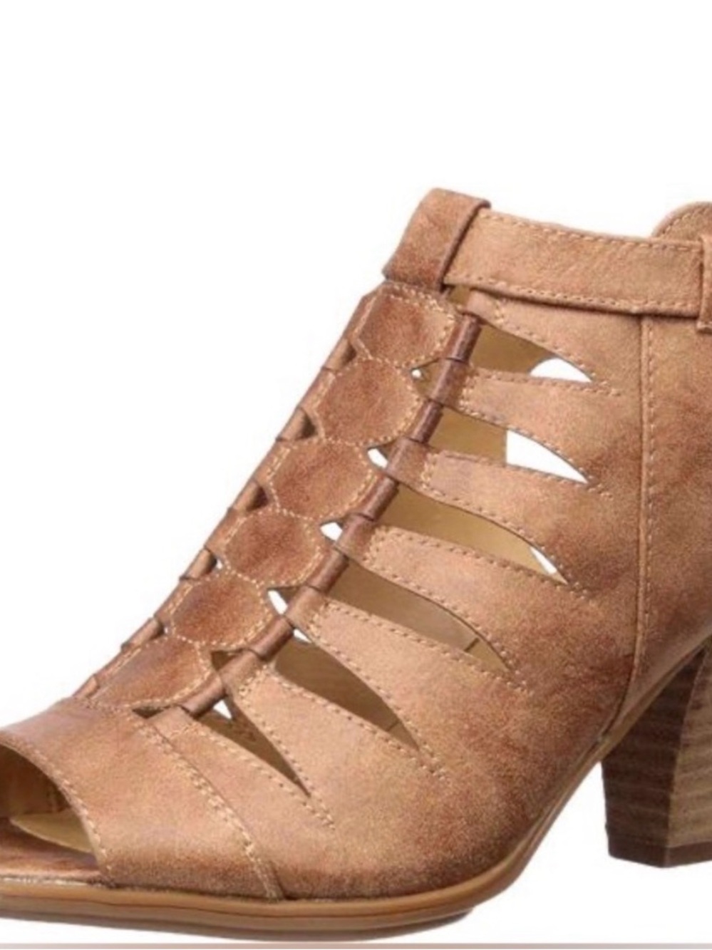 Women's Naturalizer Talan Cutout Peep-Toe Block Heel Sandal Size 9W